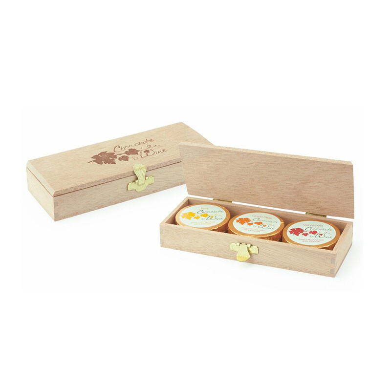 Dremeister "Chocolate For Wine" Wooden Box - 6 Gold Chocolate Coins
