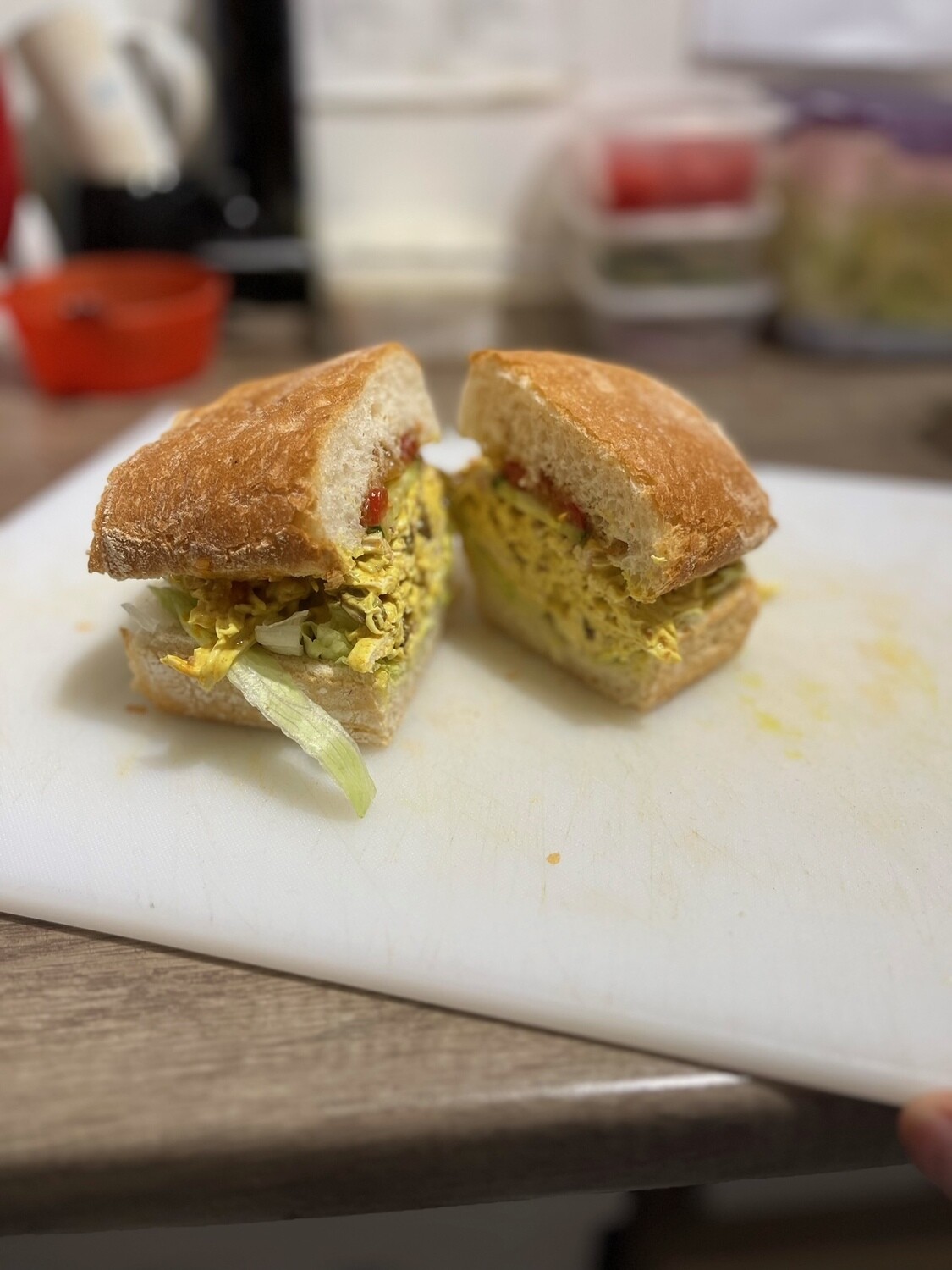 Coronation Chicken , Mango Chutney, Lettuce, tomato &amp; Cucumber