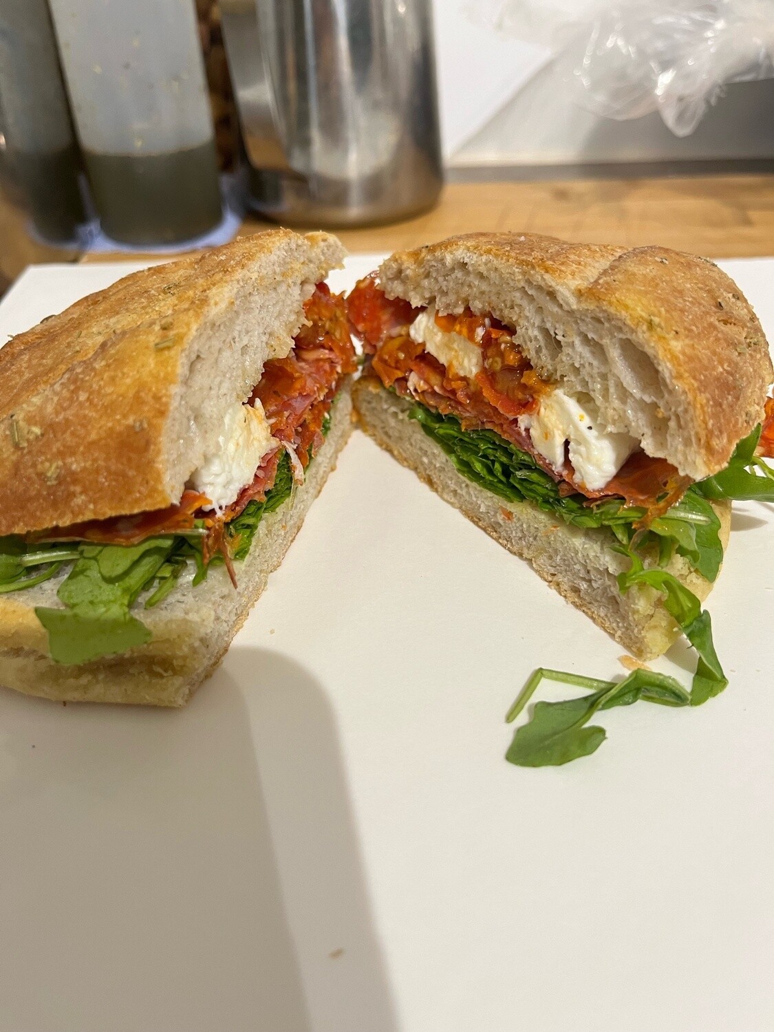 Ventricina, Mozzarella, Sunblushed Tomato