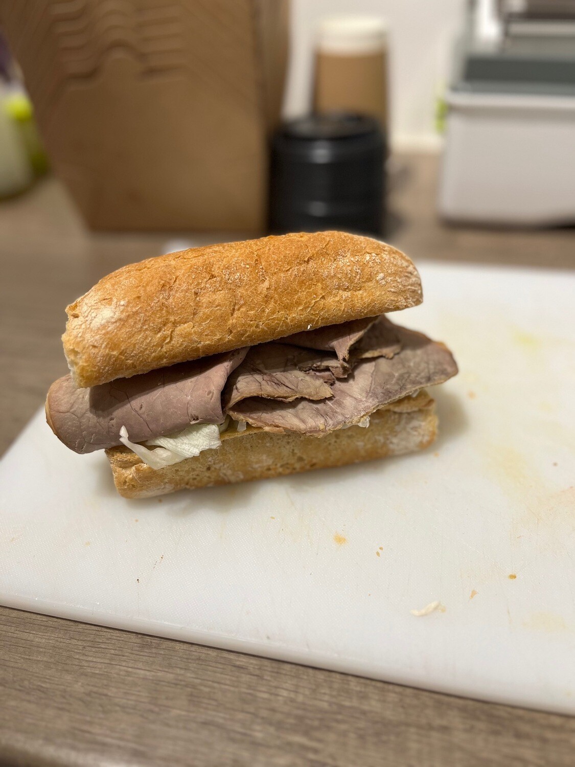 Beef, Baby Leaf, Tomato, red onion, cucumber &amp; Dijon mustard