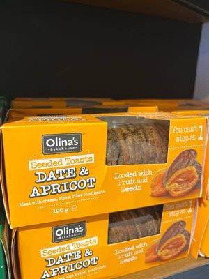 NEW! Olina&#39;s Bakehouse Seeded Toasts - Date &amp; Apricot 100g 