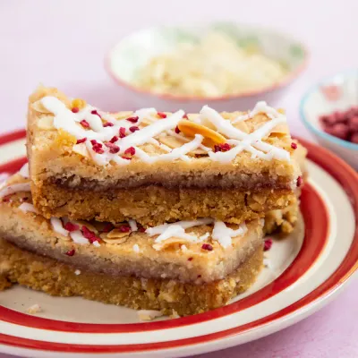 NEW IN Raspberry Bakewell Slice (GF / Vegan)
