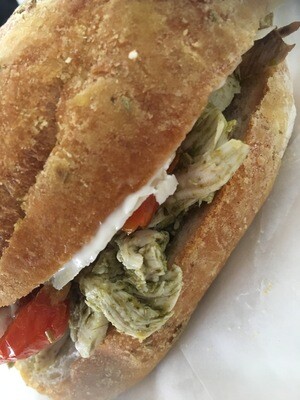 Pesto Chicken, Sunblushed Tomatos, Parmasan &amp; Lemon Mayo