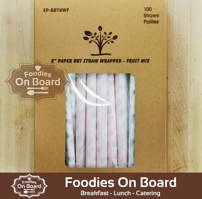 8“ individually wrapped Papper Bubble Straws (100 per box)
/ 波霸奶茶独立包装 纸吸管 （1盒100支）
