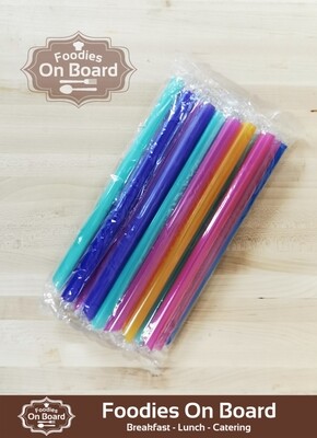 Large Bubble Tea Straws 1pack20pc / 彩色塑料珍珠吸管(粗)-1包20只独立包装