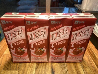 MengNiu Yogurt Drink / 蒙牛真果粒乳酸牛奶（草莓味）x1组4盒