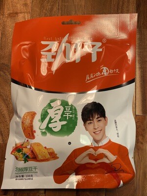 JinZai Spicy Thick Bean Curd/ 劲仔厚豆干（泡椒味）108g x1包