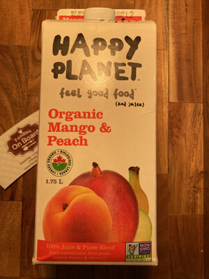 Happy Planet Organic Juice Mango & Peach 有机果汁–芒果蜜桃