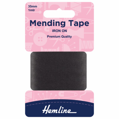 Iron-On Mending Tape: Black - 100cm x 35mm