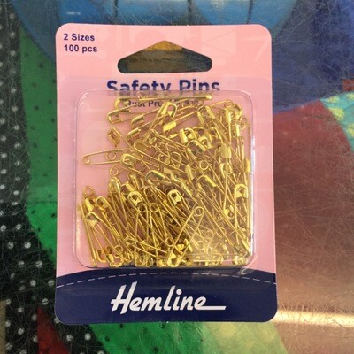 Safety pins brass 19mm and 23mm