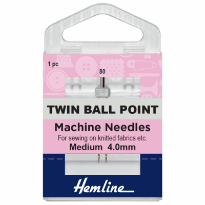 Sewing Machine Needles: Twin Ball Point: 80/12, 4mm: 1 Piece