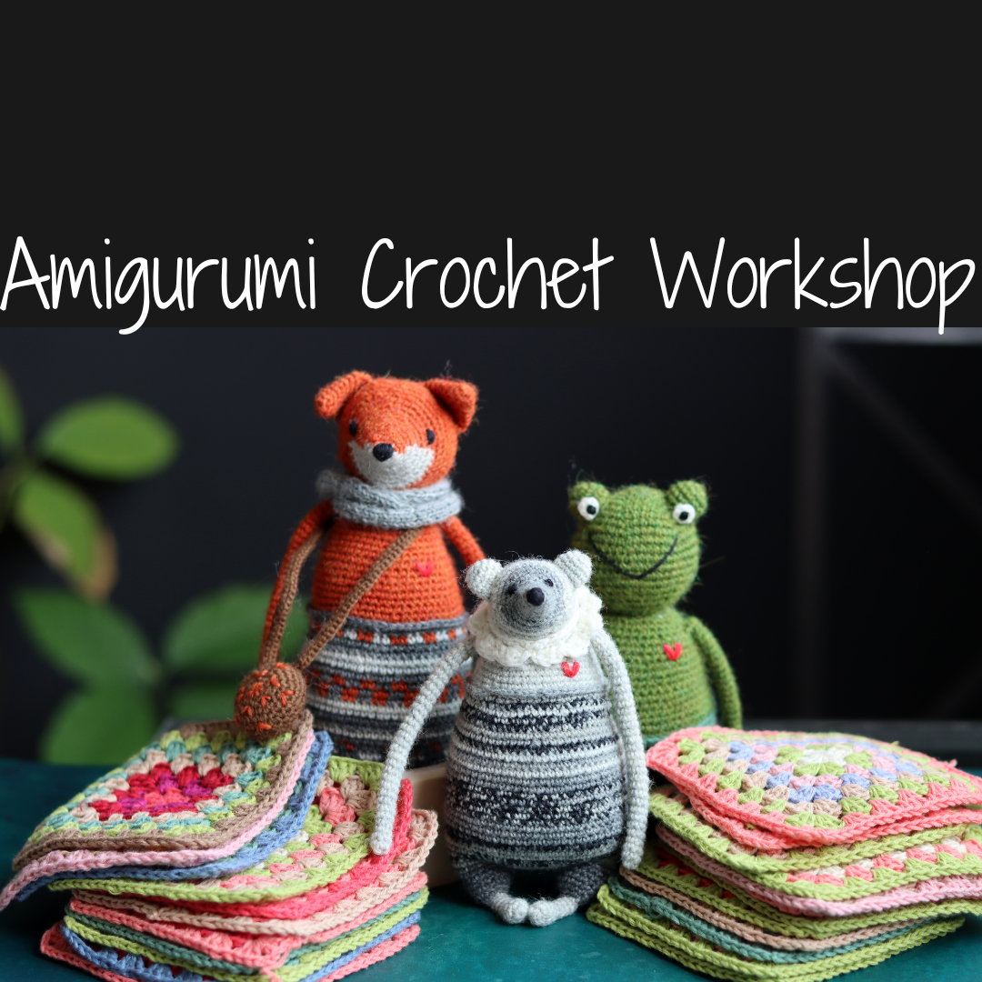 poster or flyer advertising event Learn Amigurumi Techniques with Kay Dudman