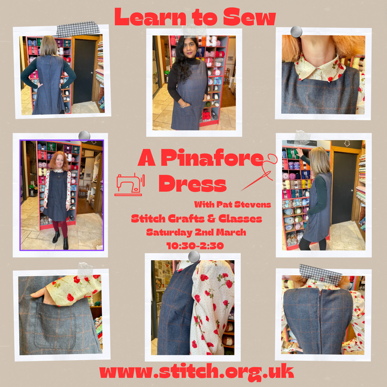 Learn to Sew a Pinafore Dress, Saturday 2nd March, 10:30-2:30