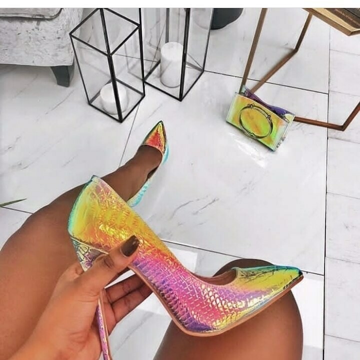 Ladies elegant neon heels