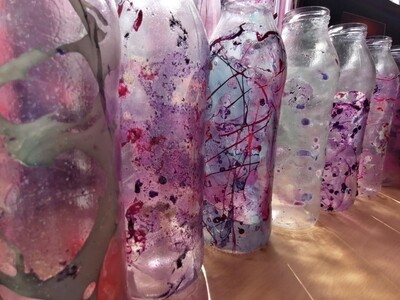 Reiki Infused Up cycled & Recycled Bottle Vases
