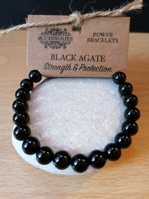 Black Agate Reiki infused Crystal Bracelet