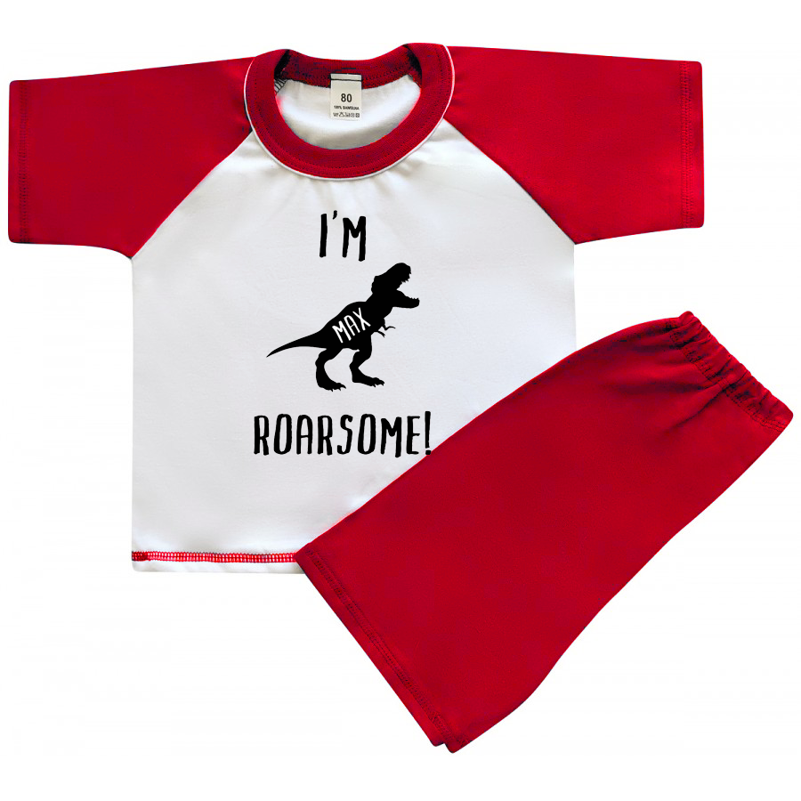 Kids Red Short Roarsome! Pyjama set