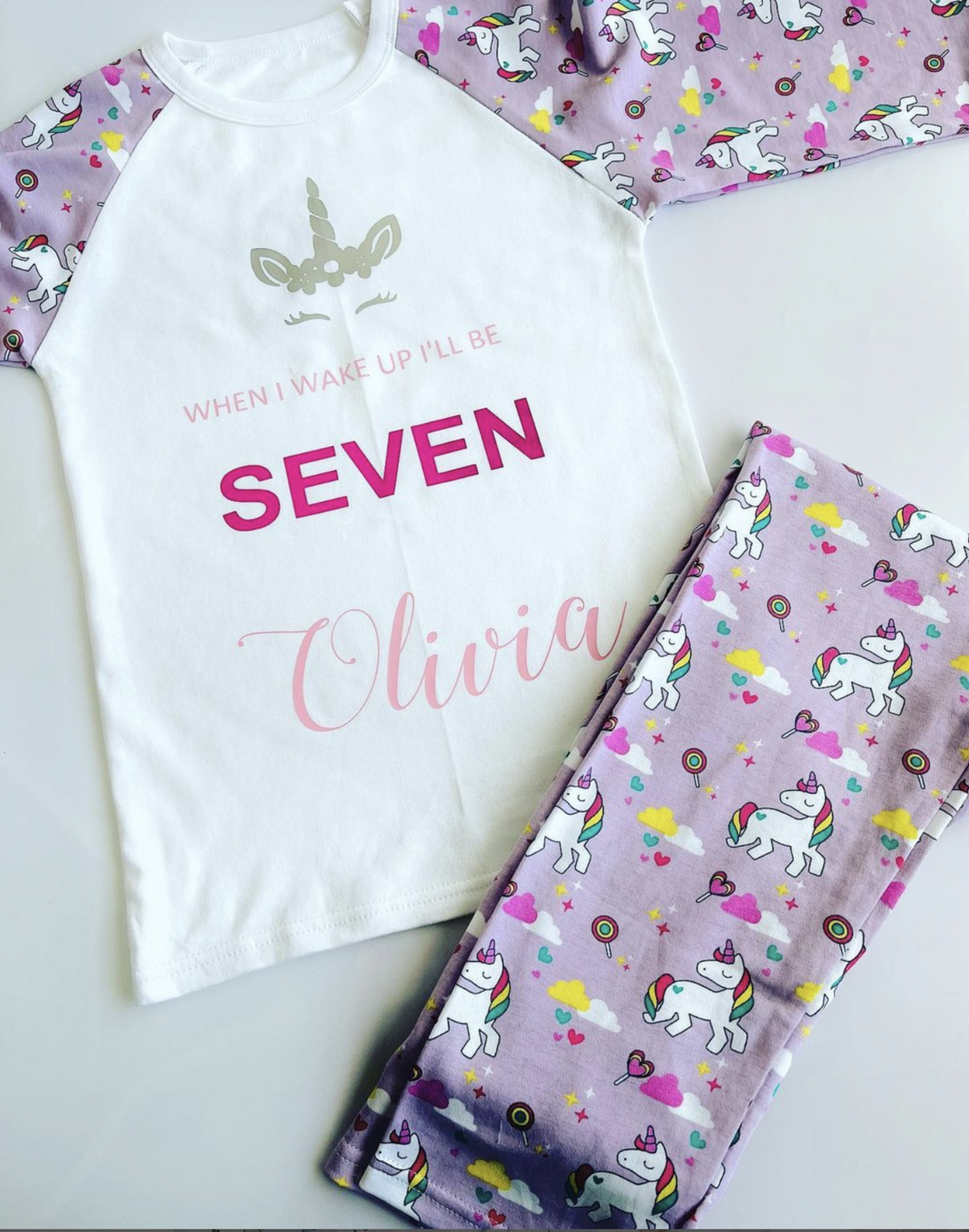 Personalised Unicorn &#39;Birthday Eve&#39; Pyjamas
