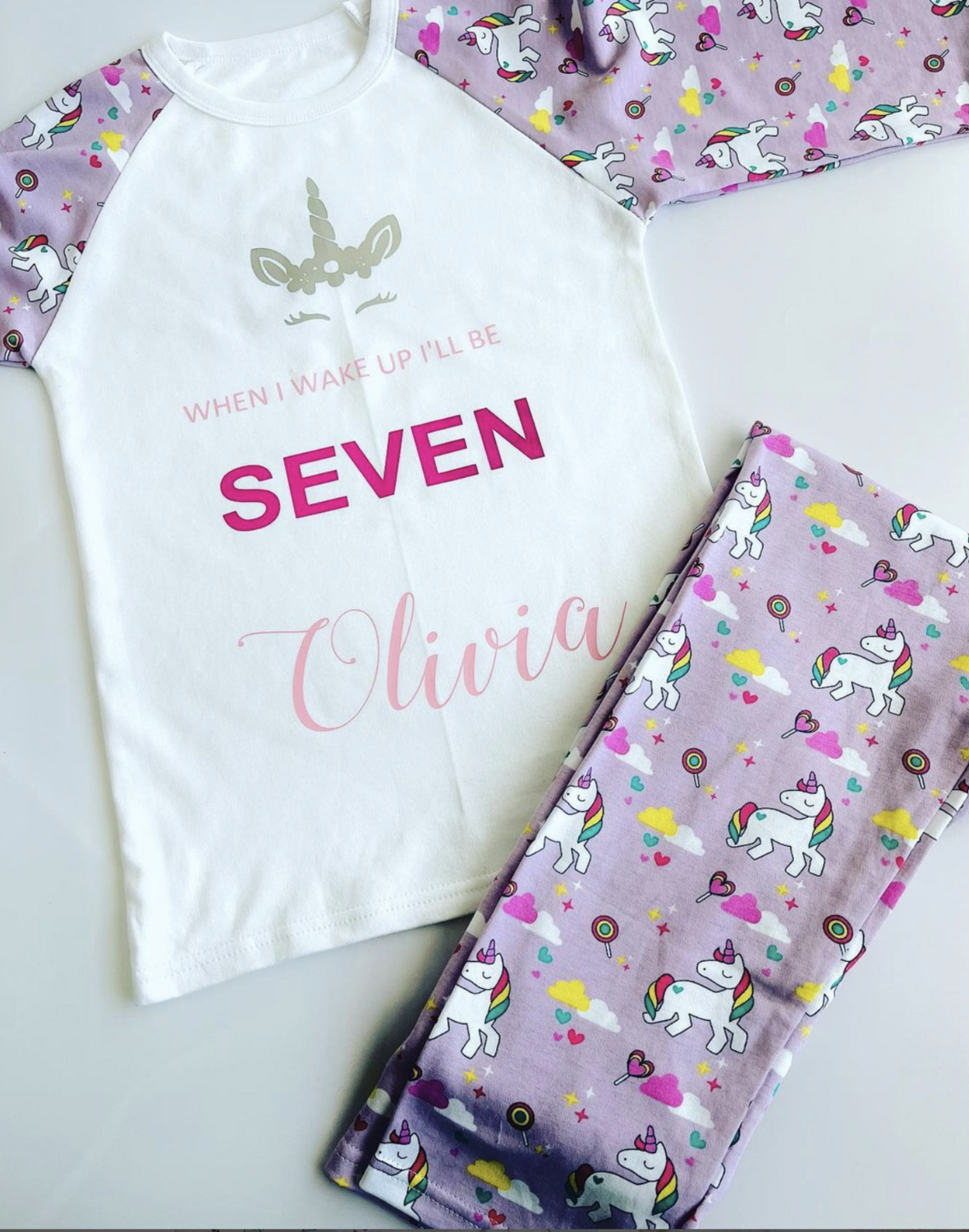 Personalised Unicorn 'Birthday Eve' Pyjamas