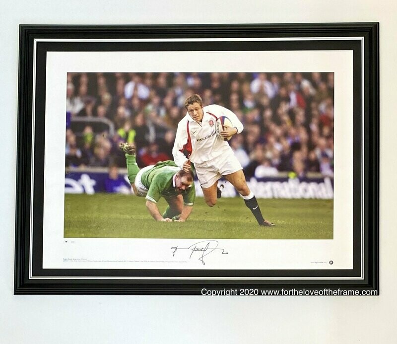 Jonny Wilkinson CBE Large Hand Signed Limited Edition England Rugby Artwork & COA (Supplied Unframed)