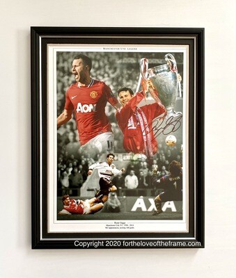 Ryan Giggs Hand Signed Manchester United Football Soccer Luxury Framed Ltd Edition Montage Photo Display & COA