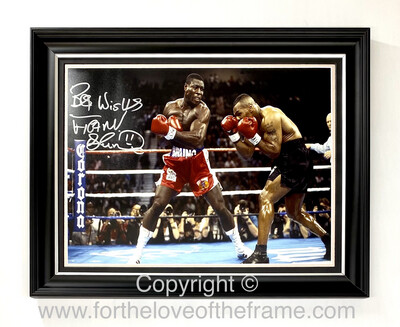 Frank Bruno Stunning Hand Signed Boxing Photo in Handmade Luxury Wooden Framed Display with photo proof Certificate of Authenticity