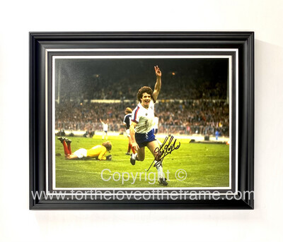 Kevin Keegan Stunning Hand Signed England World Cup Football Soccer Photo in Luxury Handmade Wooden Display & Certificates of Authenticity