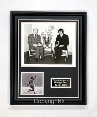 George Best Hand Signed Luxury Framed Photo Display & COA