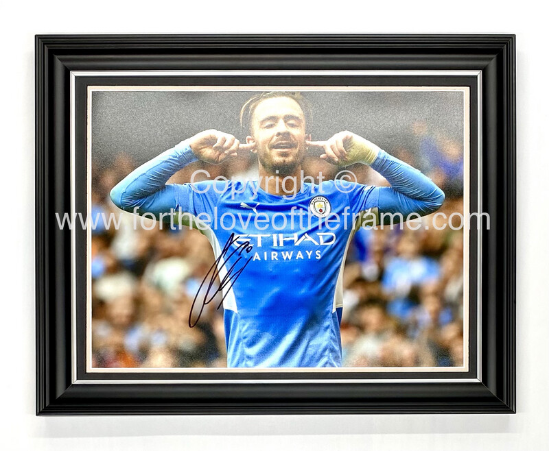 Jack Grealish Hand Signed Manchester City FC Football Soccer Photo in Handmade Wooden Display & Certificate of Authenticity
