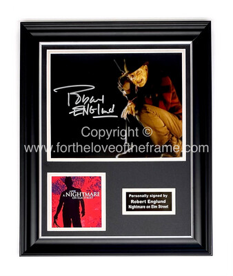 Robert Englund Freddy Krueger Stunning Hand Signed A Nightmare on Elm Street Movie Photo in Handmade Wooden Display with Certificate of Authenticity