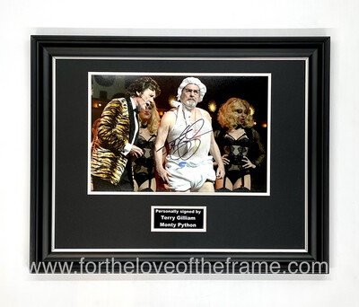 Terry Gilliam Hand Signed Monty Python Photo in Handmade Wooden Display with Certificate of Authenticity