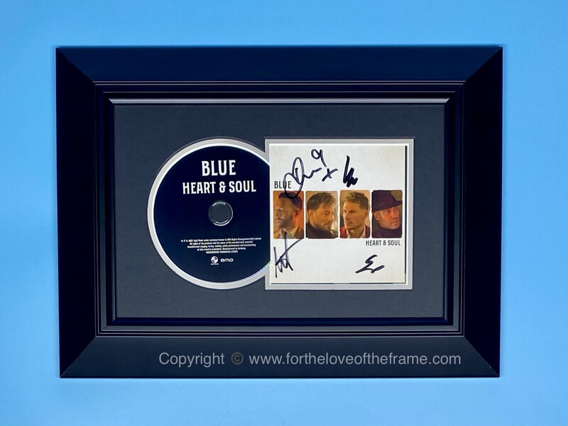NEW Blue Stunning Hand Signed Heart And Soul Music Album CD Insert with in Luxury Handmade Wooden Display & Certificate of Authenticity