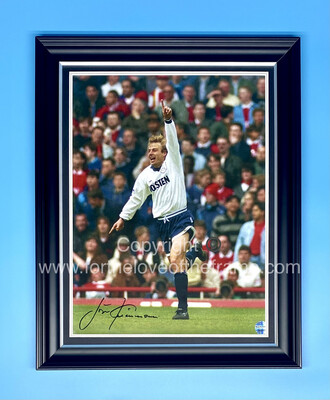 Jurgen Klinsmann Stunning Hand Signed Tottenham Spurs Football Soccer Photo Luxury Handmade Wooden Display Certificate of Authenticity