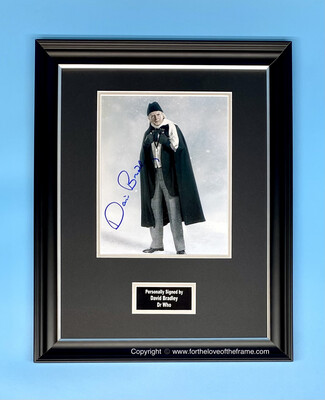 David Bradley Stunning Hand Signed Dr Who Movie Photo in Handmade Wooden Display & Certificate of Authenticity AFTAL