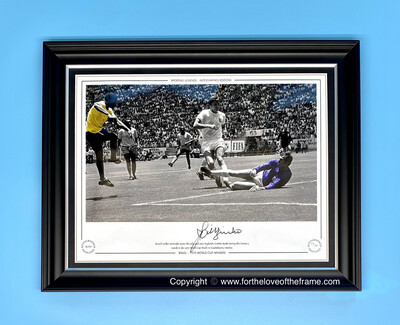Jairzinho Stunning Hand Signed Brazil World Cup Football Soccer Photo in Luxury Handmade Wooden Display with COA AFTAL