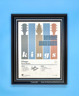 Bernie Marsden Stunning Hand Signed Kings Album Cover Poster in Luxury Handmade Wooden Display with Certificate of Authenticity