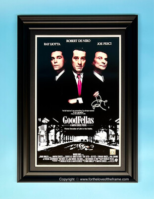Joe Pesci Stunning Hand Signed Autograph Movie Memorabilia Goodfellas Poster in Luxury Handmade Wooden Display & Photo Proof & AFTAL Certificate Of Authenticity