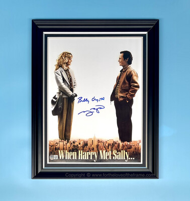 Billy Crystal & Meg Ryan Signed Autograph Movie Memorabilia When Harry Met Sally Movie Poster In Luxury Handmade Wooden Frame & Certificate Of Authenticity