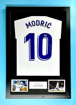 Luka Modric Signed Autograph Football Soccer Memorabilia Real Madrid Shirt Jersey In Luxury Wooden Frame With Beckett Verification & AFTAL Certificate Of Authenticity