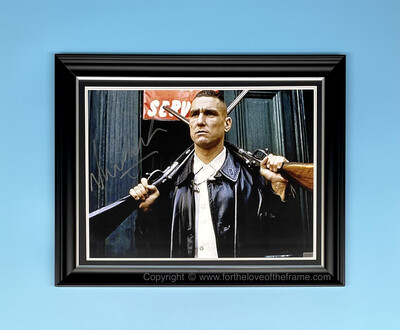 Vinnie Jones Signed Autograph Movie Memorabilia Lock Stock And Two Smoking Barrels Film Movie Poster In Luxury Handmade Wooden Frame & AFTAL Certificate Of Authenticity