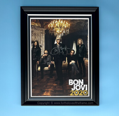 Jon Bon Jovi Signed Autograph Music Memorabilia Bon Jovi Band Photo Poster In Luxury Handmade Wooden Frame & AFTAL Certificate Of Authenticity