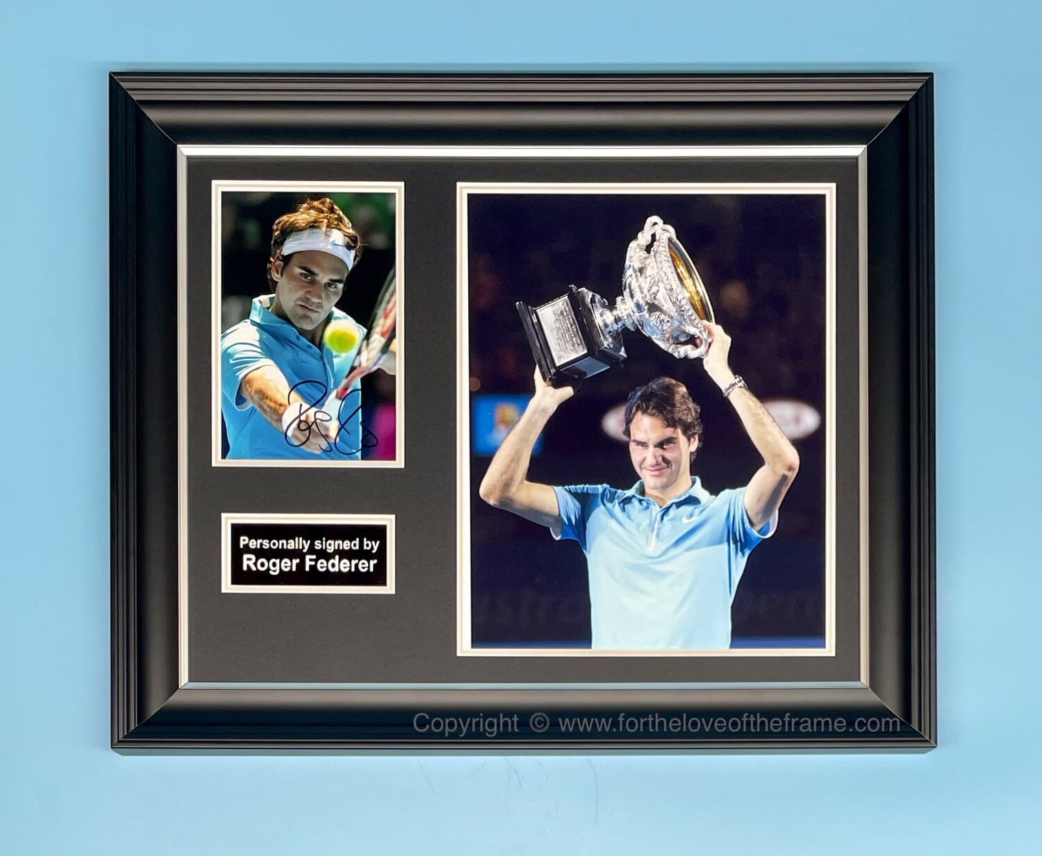 Roger Federer Signed Autograph Tennis Memorabilia Australian Open Trophy Photo Poster In Luxury Handmade Wooden Frame & Certificate Of Authenticity