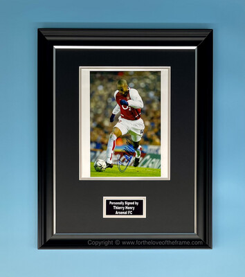Thierry Henry Signed Autograph Football Soccer Memorabilia Arsenal FC Premier League Photo Poster In Luxury Handmade Wooden Frame & AFTAL Certificate Of Authenticity