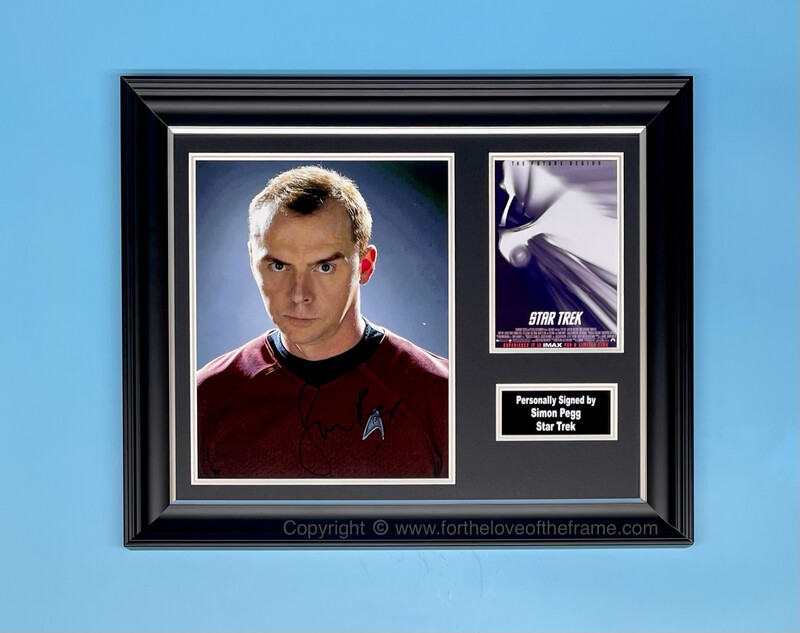 Simon Pegg Signed Star Trek Photo In Luxury Handmade Wooden Frame With Photo Proof & AFTAL Member Certificate Of Authenticity Movie Film TV Autograph Memorabilia Poster