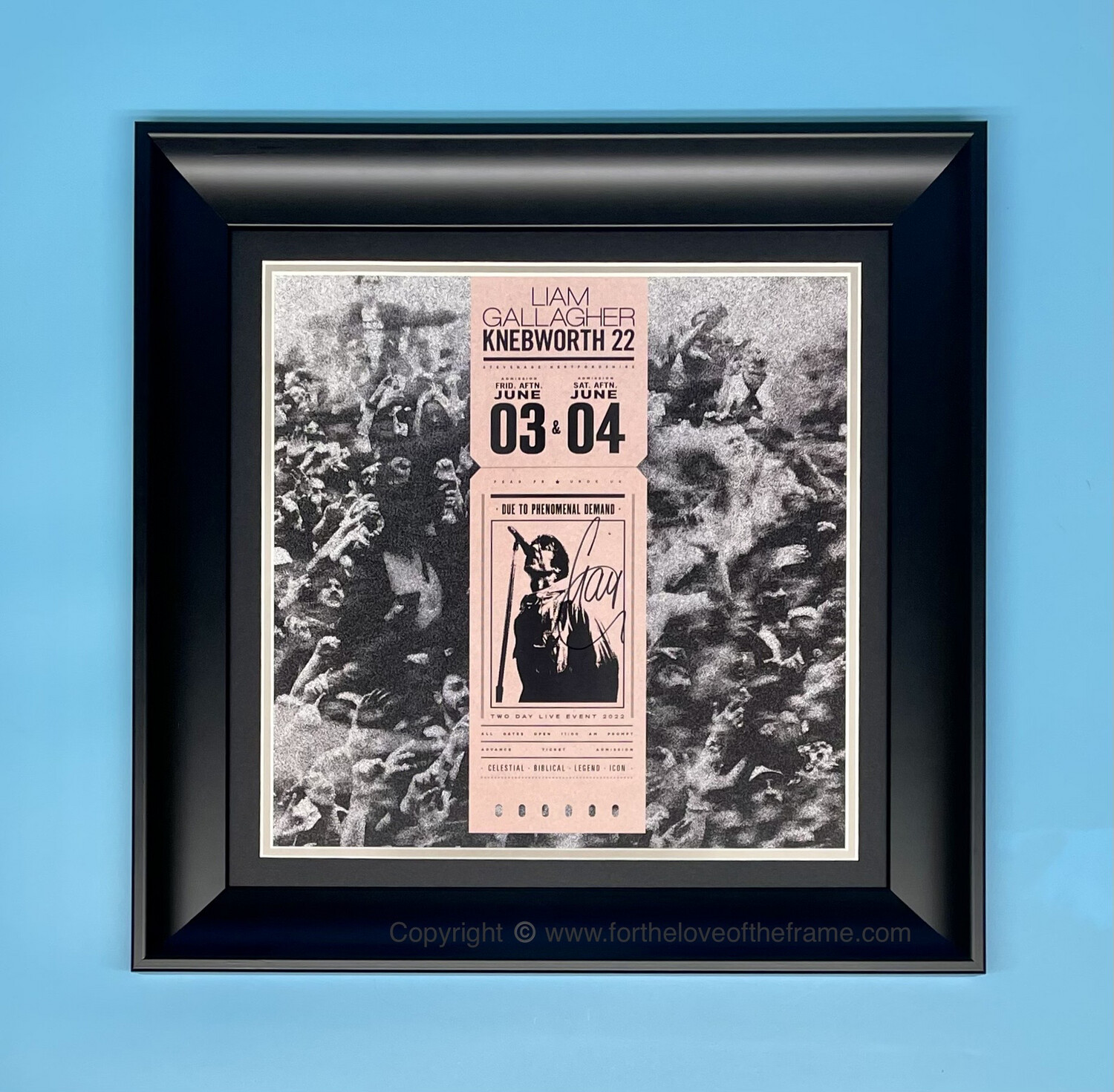 Liam Gallagher Signed Knebworth 22 Photo Cover In Luxury Handmade Wooden Frame & AFTAL Member Certificate Of Authenticity Music Oasis Autograph Memorabilia Poster