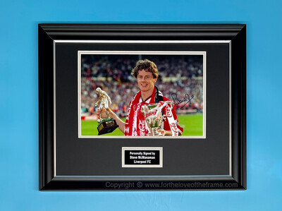Steve McManaman Signed Liverpool Photo In Luxury Handmade Wooden Frame & AFTAL Member Certificate Of Authenticity Football Soccer Autograph Memorabilia Premier League Poster