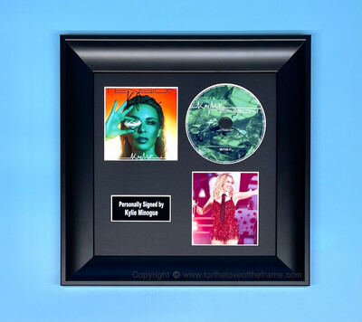 Kylie Minogue Signed Tension Album Cover & CD In Luxury Handmade Wooden Frame & AFTAL Member Certificate Of Authenticity Music Autograph Memorabilia Photo Poster