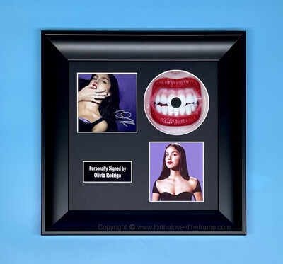 Olivia Rodrigo Signed Guts Album Cover & CD In Luxury Handmade Wooden Frame & AFTAL Member Certificate Of Authenticity Pop Music Autograph Memorabilia Photo Poster