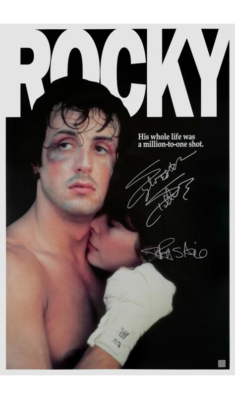 Sylvester Stallone & Talia Shire Dual Hand Signed Legendary Rocky Large 36” X 24” Unframed Movie Poster
