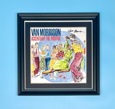 Van Morrison Signed Accentuate The Positive Cover In Luxury Handmade Wooden Frame & AFTAL Member Certificate Of Authenticity Music Autograph Memorabilia Poster
